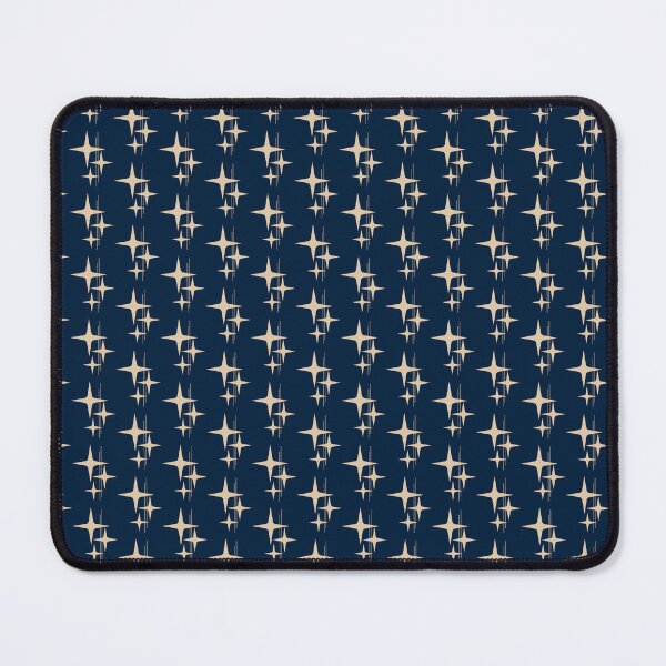 Item preview, Atomic Age Stars and Lines Pattern in Mid Century Modern Navy Blue and Beige designed and sold by kierkegaard.