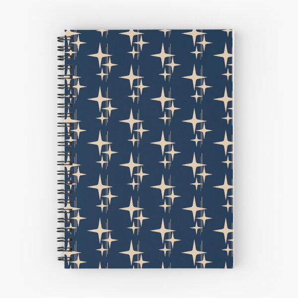 Item preview, Atomic Age Stars and Lines Pattern in Mid Century Modern Navy Blue and Beige designed and sold by kierkegaard.