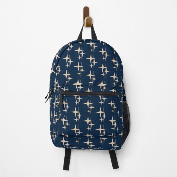 Item preview, Atomic Age Stars and Lines Pattern in Mid Century Modern Navy Blue and Beige designed and sold by kierkegaard.