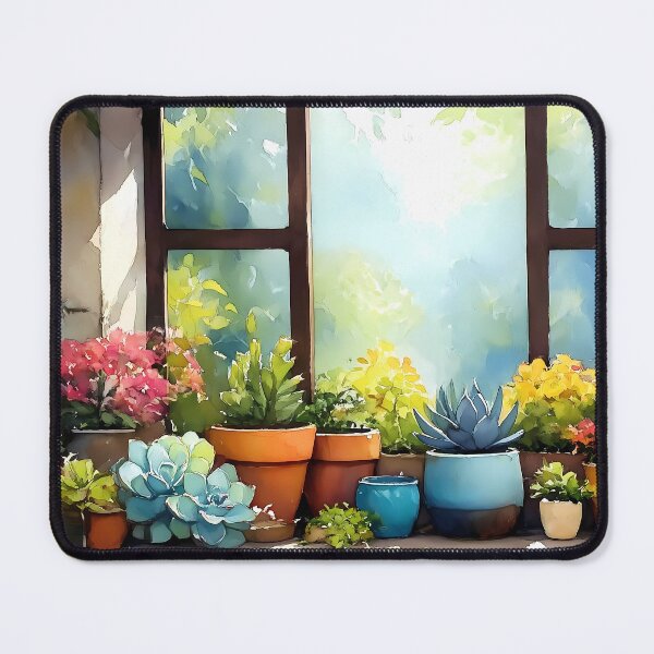 Item preview, Cozy Botanical Window Sill – Vibrant Succulent & Lush Corner (Cottagecore Aesthetic) designed and sold by Whimsical Wayfarer.