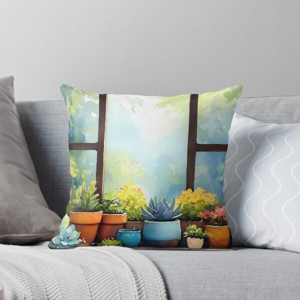 Item preview, Cozy Botanical Window Sill – Vibrant Succulent & Lush Corner (Cottagecore Aesthetic) designed and sold by Whimsical Wayfarer.