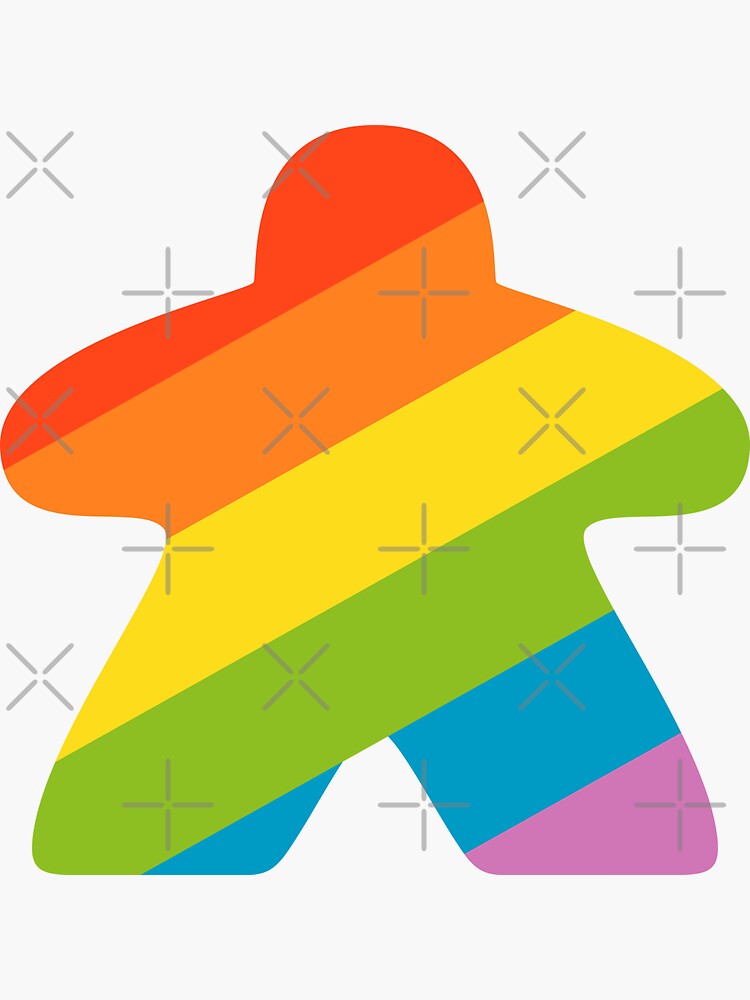 Rainbow Meeple Sticker