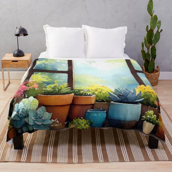 Item preview, Cozy Botanical Window Sill – Vibrant Succulent & Lush Corner (Cottagecore Aesthetic) designed and sold by Whimsical Wayfarer.