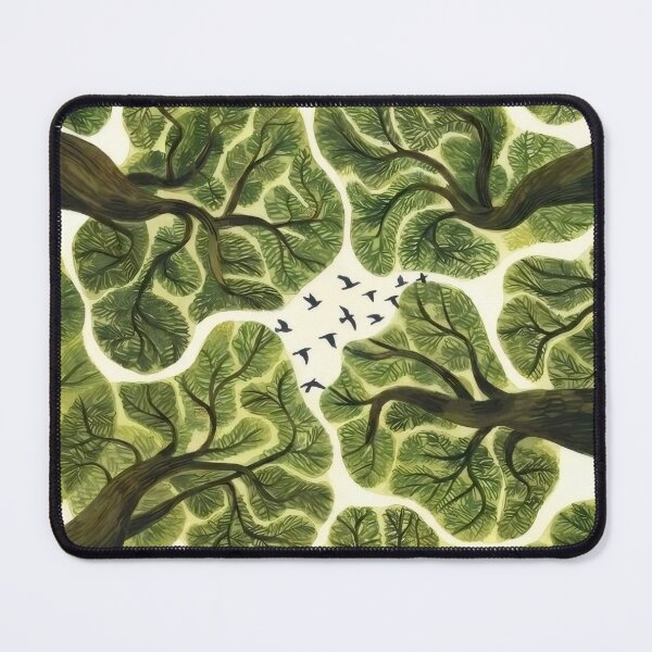 Item preview, Mystical Forest Eye Canopy - Aerial Tree Perspective & Birds Illustration designed and sold by Billy Morfo™.
