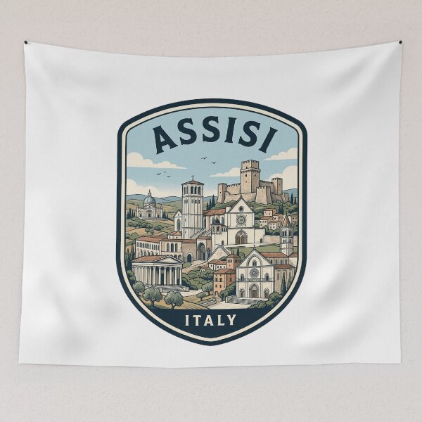 Item preview, Assisi Italy Vintage Travel Badge Emblem designed and sold by k3rstman1.