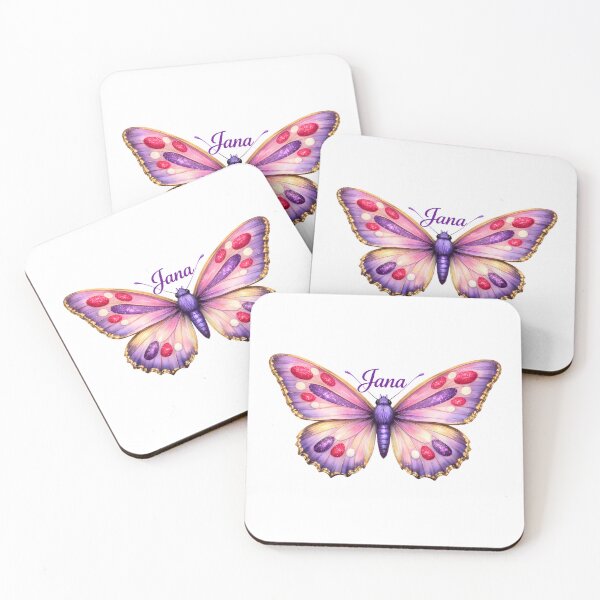 Item preview, Purple Butterfly with Name Jana Personalized Gift designed and sold by AmirArtisanVibe.