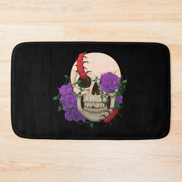 Item preview, Skull with insect and flowers designed and sold by Vampirebunnystu.