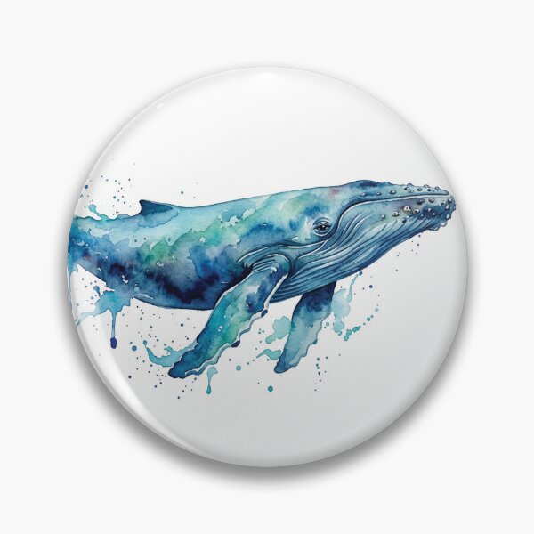 Item preview, water color whale sticker designed and sold by Stickers void.
