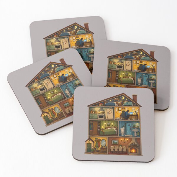 Item preview, Cozy House Cutaway Night Illustration designed and sold by waikibi ⭐⭐⭐⭐⭐.