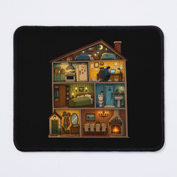 Item preview, Cozy House Cutaway Night Illustration designed and sold by waikibi ⭐⭐⭐⭐.
