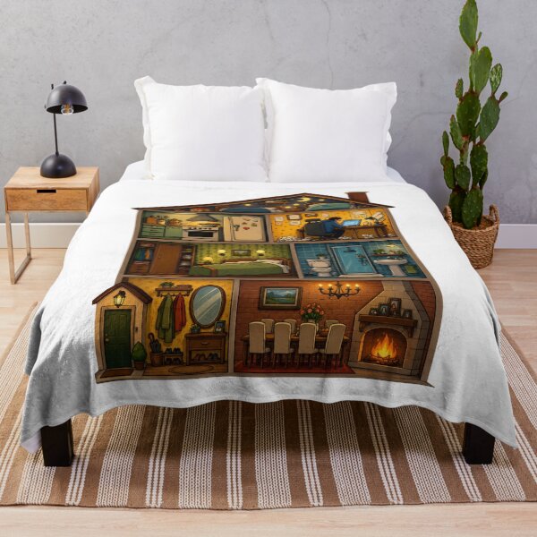 Item preview, Cozy House Cutaway Night Illustration designed and sold by waikibi ⭐⭐⭐⭐⭐.