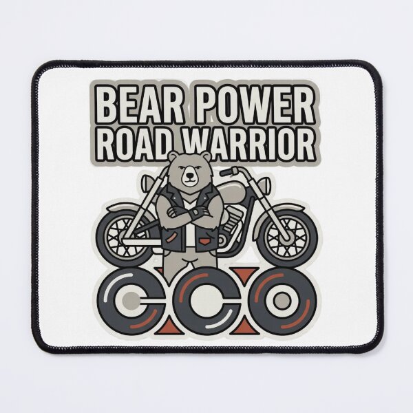 Item preview, Bear Power Road Warrior | Funny Anthro Bear Biker Design designed and sold by Furrenzy.