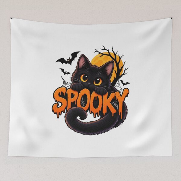 Item preview, Spooky Black Cat – Halloween Cat designed and sold by 1PRINTORA1.