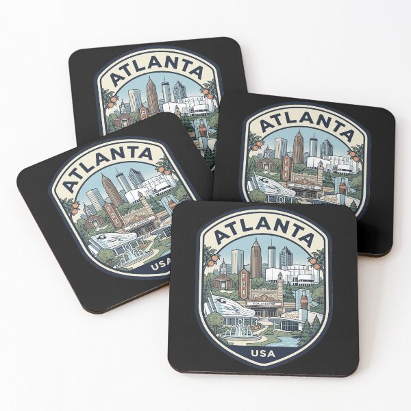 Item preview, Atlanta Georgia Skyline Retro Travel Badge designed and sold by k3rstman1.