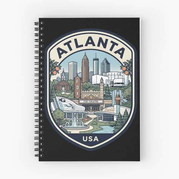Item preview, Atlanta Georgia Skyline Retro Travel Badge designed and sold by k3rstman1.