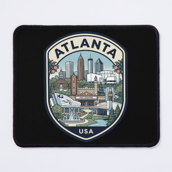 Item preview, Atlanta Georgia Skyline Retro Travel Badge designed and sold by k3rstman1.