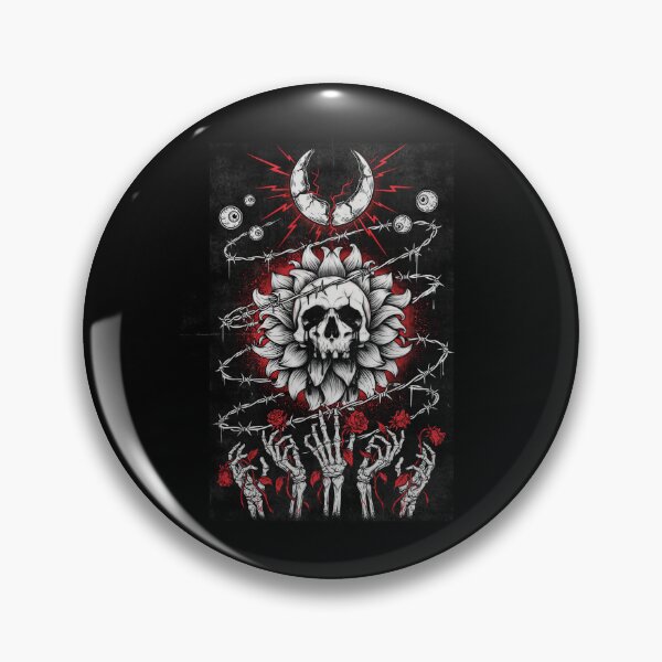 Item preview, Skull Flower Barbed Wire Gift for Emo and Scene Fans designed and sold by Say It With Ink.