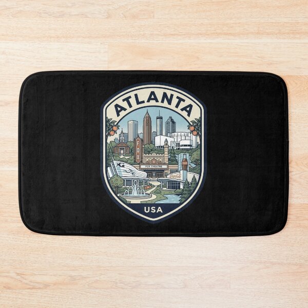Item preview, Atlanta Georgia Skyline Retro Travel Badge designed and sold by k3rstman1.