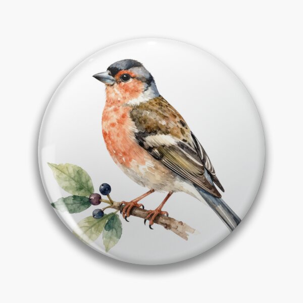 Artikelvorschau, Aquarellillustration eines Finken | Charmantes Naturkunstwerk eines Singvogels. entworfen und verkauft von Rood Art Studio.
