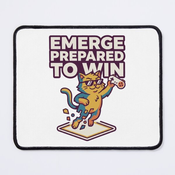 Item preview, Emerge Prepared To Win | Funny Anthro Cat Gamer Design designed and sold by Furrenzy.