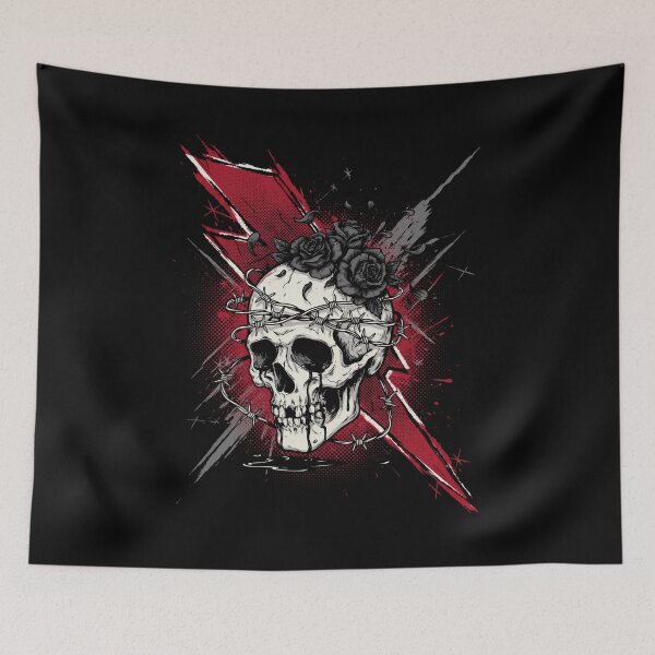 Item preview, Skull with Roses and Barbed Wire Gift for Emo Fans designed and sold by Say It With Ink.