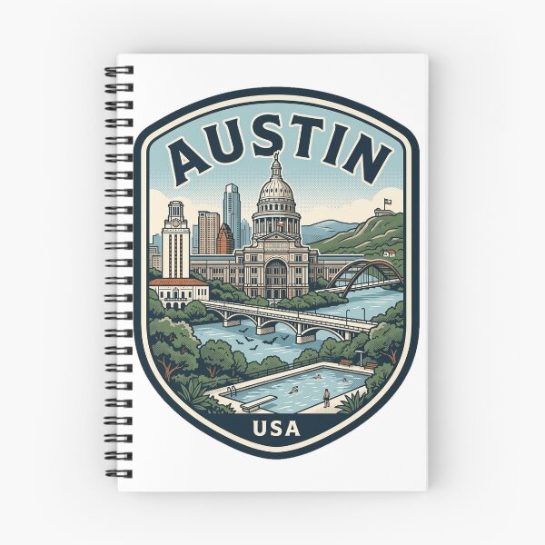 Item preview, Austin Texas Retro Skyline Travel Badge designed and sold by k3rstman1.