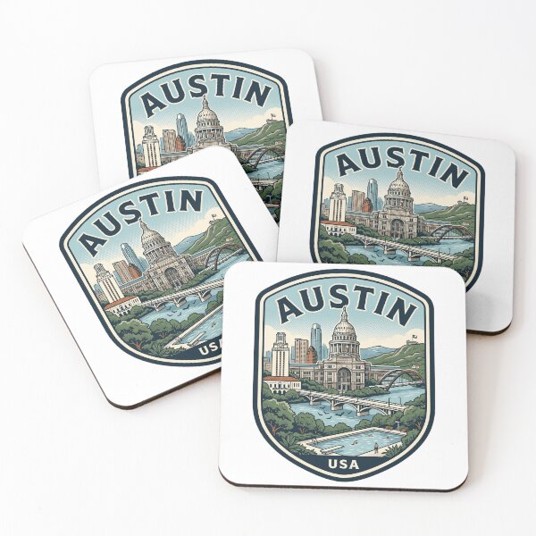 Item preview, Austin Texas Retro Skyline Travel Badge designed and sold by k3rstman1.
