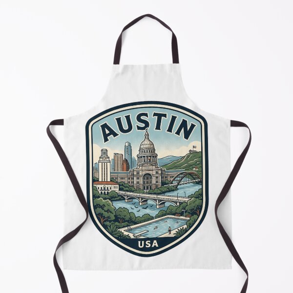Artikelvorschau, Austin Texas Retro Skyline Reiseabzeichen entworfen und verkauft von k3rstman1.