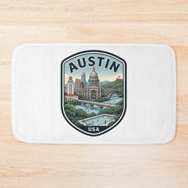 Item preview, Austin Texas Retro Skyline Travel Badge designed and sold by k3rstman1.