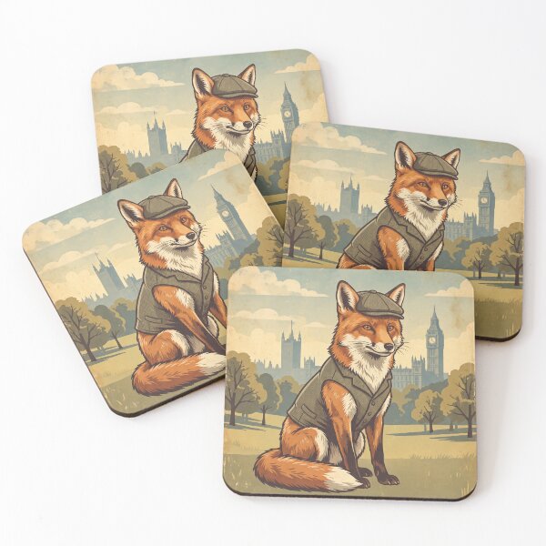 Item preview, Vintage London Travel Poster With Dapper Fox designed and sold by ZUMERI.