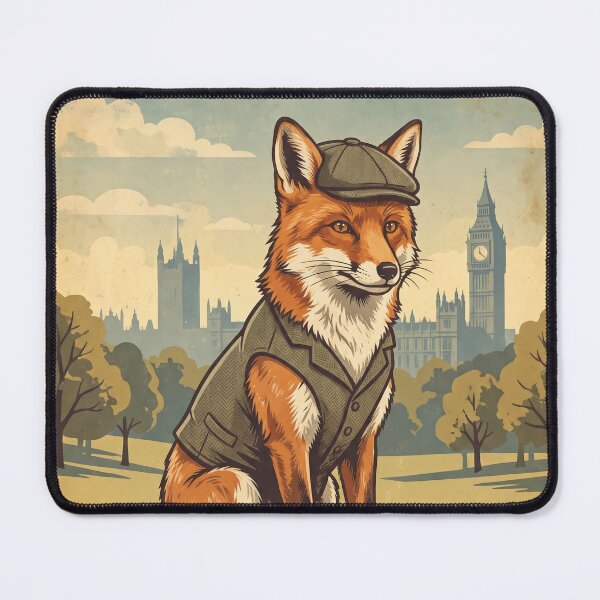 Item preview, Vintage London Travel Poster With Dapper Fox designed and sold by ZUMERI.
