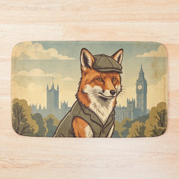 Item preview, Vintage London Travel Poster With Dapper Fox designed and sold by ZUMERI.