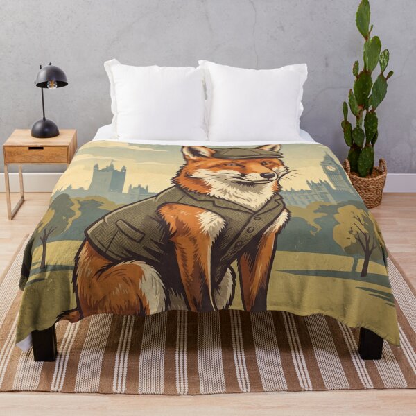 Item preview, Vintage London Travel Poster With Dapper Fox designed and sold by ZUMERI.