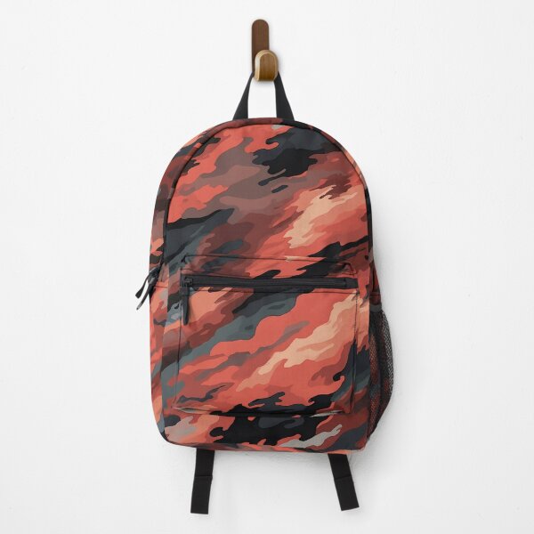 Item preview, Rust Orange Camo Pattern Diagonal Streak Camouflage in Coral and Charcoal designed and sold by Yoruhara.