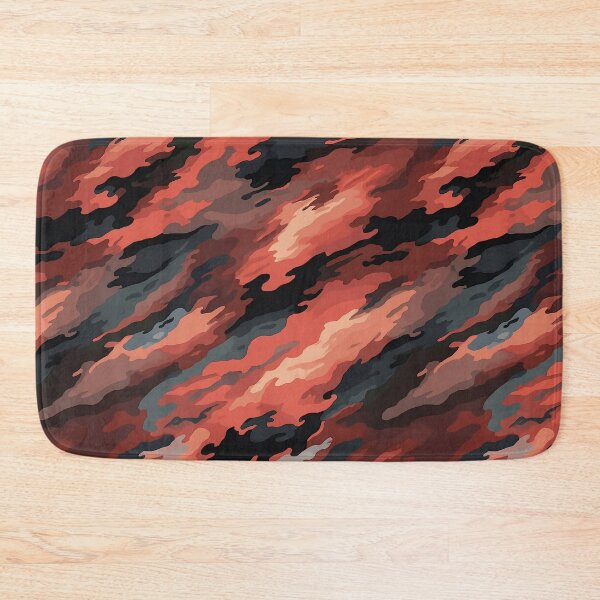 Item preview, Rust Orange Camo Pattern Diagonal Streak Camouflage in Coral and Charcoal designed and sold by Nine Lives Studio.