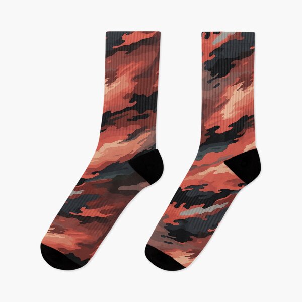 Item preview, Rust Orange Camo Pattern Diagonal Streak Camouflage in Coral and Charcoal designed and sold by Nine Lives Studio.