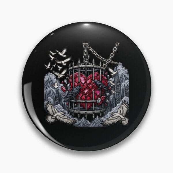 Item preview, Caged Ruby Heart for Gothic Raven Fans designed and sold by POD DYNASTY | Original Print On Demand T-Shirt Graphics.