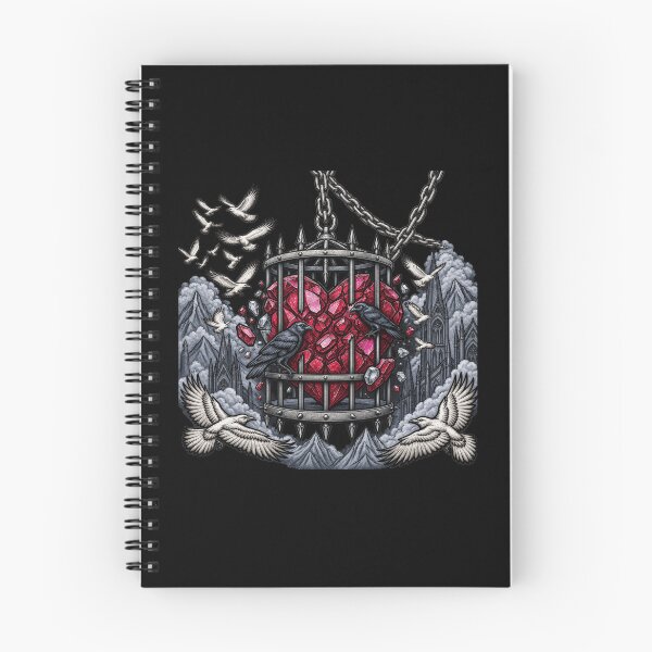 Item preview, Caged Ruby Heart for Gothic Raven Fans designed and sold by POD DYNASTY | Original Print On Demand T-Shirt Graphics.