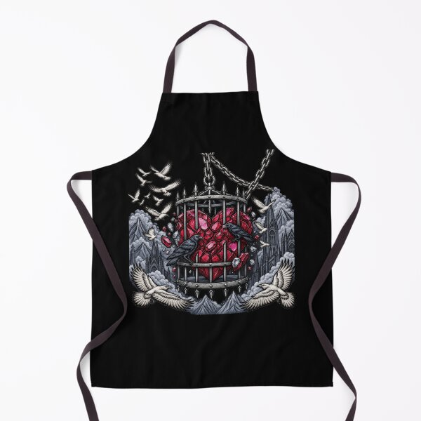 Item preview, Caged Ruby Heart for Gothic Raven Fans designed and sold by POD DYNASTY | Original Print On Demand T-Shirt Graphics.