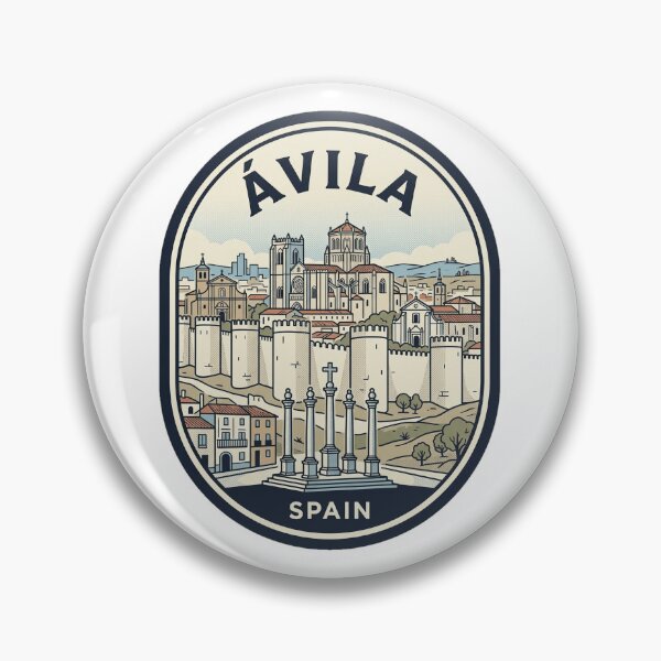 Item preview, Avila Spain Vintage Travel Badge Illustration designed and sold by k3rstman1.