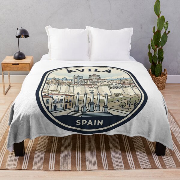 Item preview, Avila Spain Vintage Travel Badge Illustration designed and sold by k3rstman1.