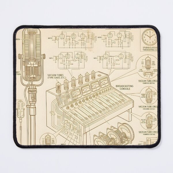 Item preview, Vintage Radio Blueprint Tube Console Audio Patent designed and sold by ThirdShiftLab.