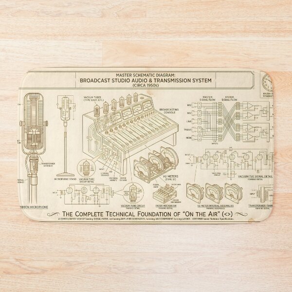 Item preview, Vintage Radio Blueprint Tube Console Audio Patent designed and sold by ThirdShiftLab.