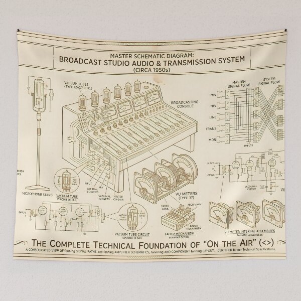 Item preview, Vintage Radio Blueprint Tube Console Audio Patent designed and sold by ThirdShiftLab.