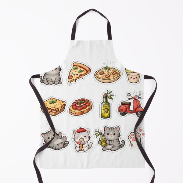 Item preview, Junior and Freda Italy Food - Cute Italian Cats Sticker Pack 12pcs Pizza Pasta Gelato designed and sold by MAISON SYLVIE.