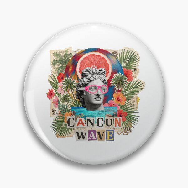 Item preview, Cancun Wave Mexico Beach & Spring Break Dadaist Collage - Tropical Vacation Art designed and sold by OzzFrequency.