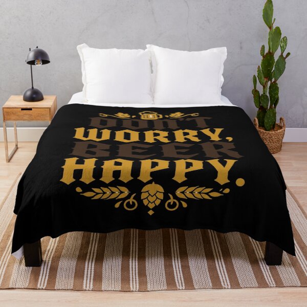 Item preview, Don't Worry Beer Happy Funny Typography Quote designed and sold by PMTaurus.