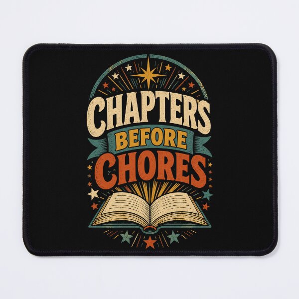 Item preview, Chapters Before Chores Vintage Book Lover Library Shirt designed and sold by Gustavo Navarro.