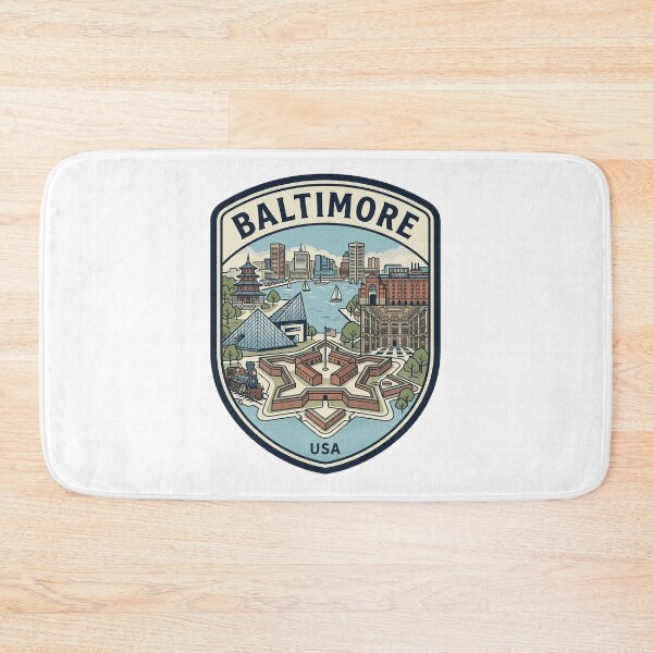 Item preview, Baltimore Maryland Retro Skyline Travel Badge designed and sold by k3rstman1.