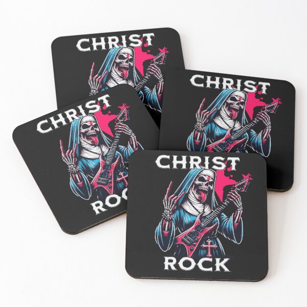 Item preview, CHRIST ROCK – Christian Rock Skeleton with Electric Guitar designed and sold by FeverVoid.